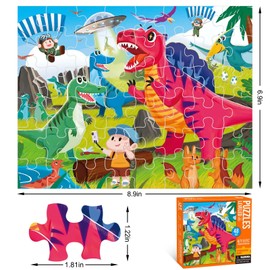 Puzzles for Kids Ages 4-6-8-10, Spinosaurus Dinosaurs Kids Jigsaw Puzzle, Puzzles Toys Gifts for 4 5 6 7 8 Years Old Boys Girls(48pcs, 8.8 * 6.6 inch)
