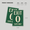 Cape May, New Jersey, Exit Zero, Road Sign (4x6 Birch