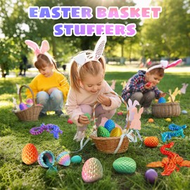 Flavery 3D Printed Dragon Egg- Yellow Green - Surprise Easter Egg with Flexible Crystal Dragon Inside, 3D Printed Gift Toy, Desk Executive Pet, Figurine Decor (12” Dragon)