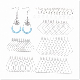 CRAFTIQUEMYST DIY Earring Making Kit - 180pcs Hypoallergenic Stainless Steel Hoops and Pendant