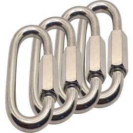 Quick Chain Link Repair Carabiner, Marine A4 Stainless Steel 316 Shackle (M8x80mm -4pcs)