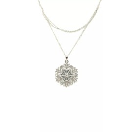 Charter Club Women's Silver-Tone Crystal Snowflake Necklace Pendant 36"