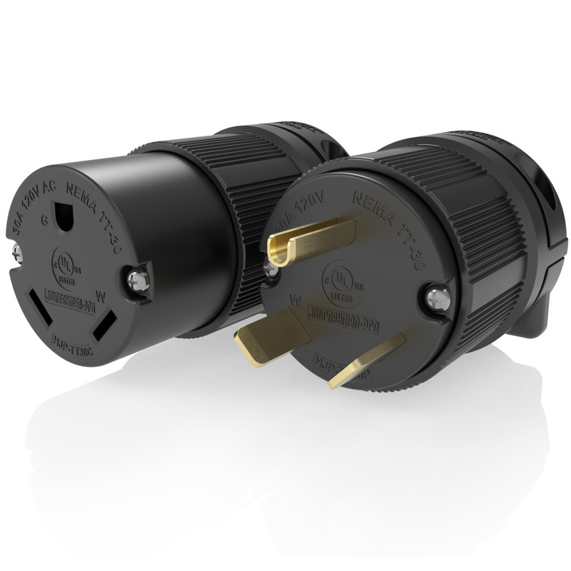 Journeyman-Pro NEMA TT-30P & TT-30R, 30 Amp, 125 Volt, 3-Prong