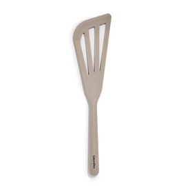 GreenPan Silicone Fish Turner Spatula, Slotted Cooking Kitchen Utensil, Flexible Rubber Nonstick Cookware, Rigid Steel Core, Heat-Resistant, Anti-Slip Handle, BPA-Free, Dishwasher Safe, Taupe