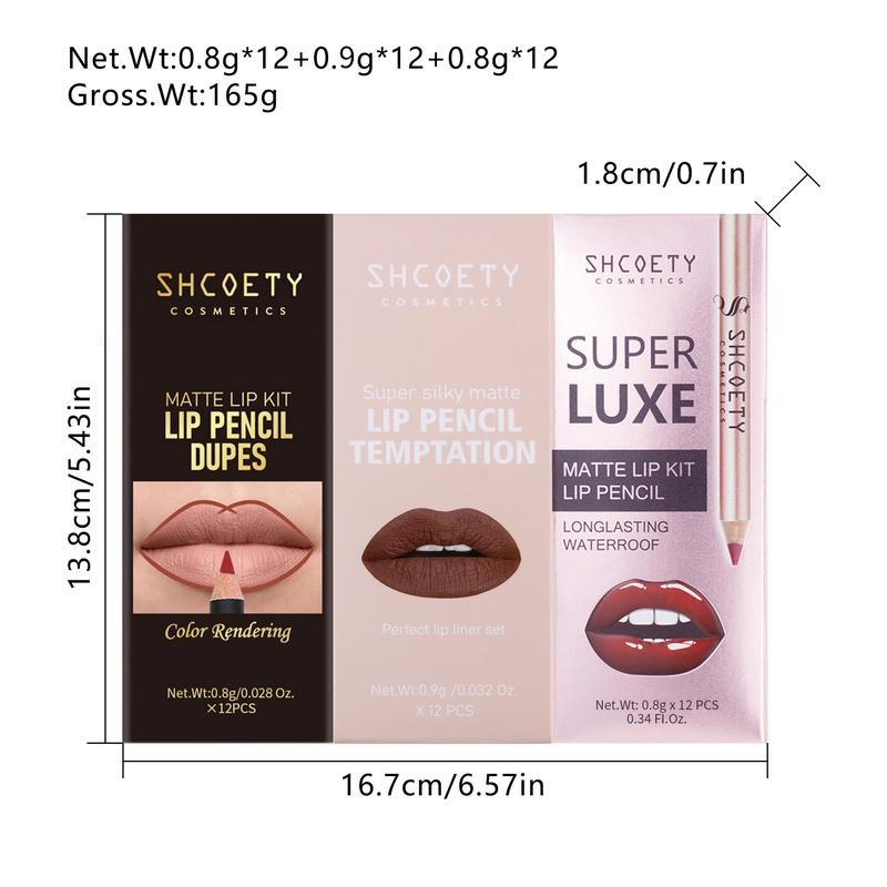 3 piece lip liner matte matte hook liner set