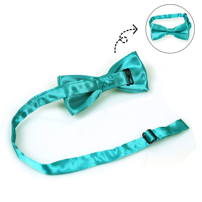Alizeal Boys Pre-tied Bow Tie Solid Color Fancy Plain Adjustable