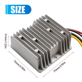 48V 36V to 12V 20A 240W Converter Voltage Regulator Reducer, 12V DC Transformer with Fuse, Replacement for Golf Cart