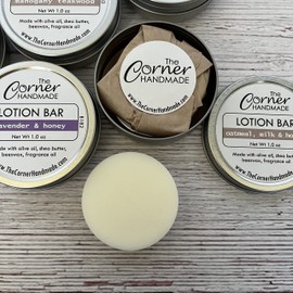 The Corner Handmade Lotion Bar Moisturizer with Beeswax and Shea Butter for Dry Skin, 1 Ounce (Oatmeal, Milk & Honey)