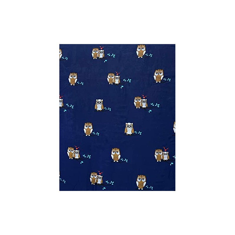 Lina & Lily Owl Print Women's Large Scarf Lightweight (Navy