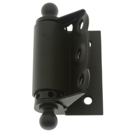 IDHBA 80320-10B Professional Grade Quality Solid Brass Half Surface Adjustable Spring Screen Door Hinges with Ball Finials, Oil-Rubbed Bronze, Pack of 2