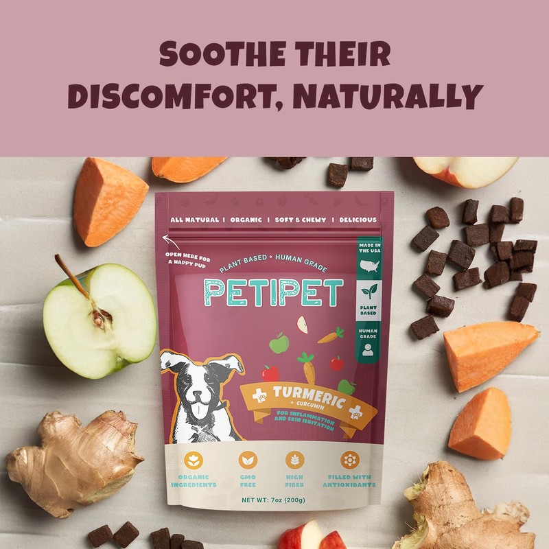 PETIPET Turmeric + Curcumin - Natural, Human-Grade Allergy Relief Soft