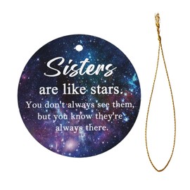 Sister Christmas Ornaments Besties BBF Ornaments 3" Friendship Xmas Tree Ornaments Decorations Gifts for Women Men Friends