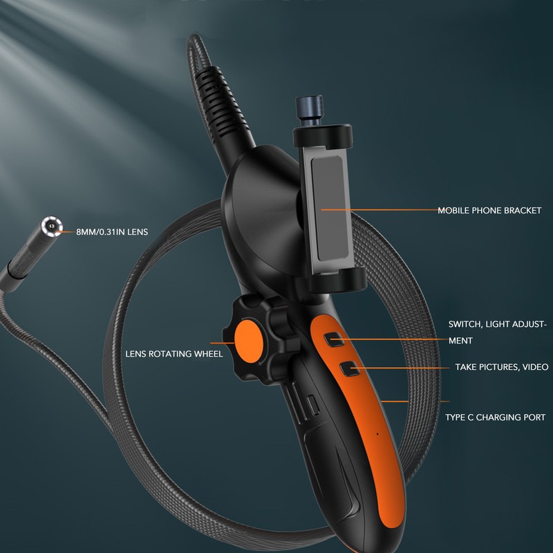 WiFi Endoscope 360 Degree Rotation Wireless 1080P HD Borescope with