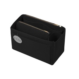 ETTP Purse Organizer, Felt Bag Organizer Insert For Speedy, Neverfull, Tote, Handbag, 8 Colors 5 Sizes (Large, Black)