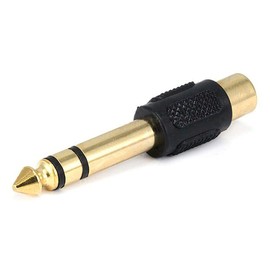 Monoprice 107150 6.35mm Stereo Plug to RCA Jack Adaptor, Gold Plated