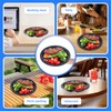 YANGRUI Reusable Plastic Plates, 9 Inch 3 Compartments 150 Pack