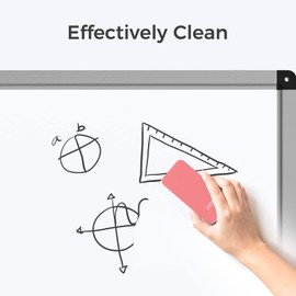 LOUKIN 2 Pack Magnetic Dry Erase Eraser, Whiteboard Eraser, Glass Board Eraser(Pink), 3.4 fl oz Whiteboard Cleaner * 2 Included, for Classroom, Home and Office Use