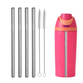 Straw Replacement Compatible for Owala Water Bottle 16oz, Metal Drinking Straw with Cleaner Brush Compatible with Owala FreeSip 16OZ, Stainless Steel Straw Accessories Fit for Owala Water Bottle