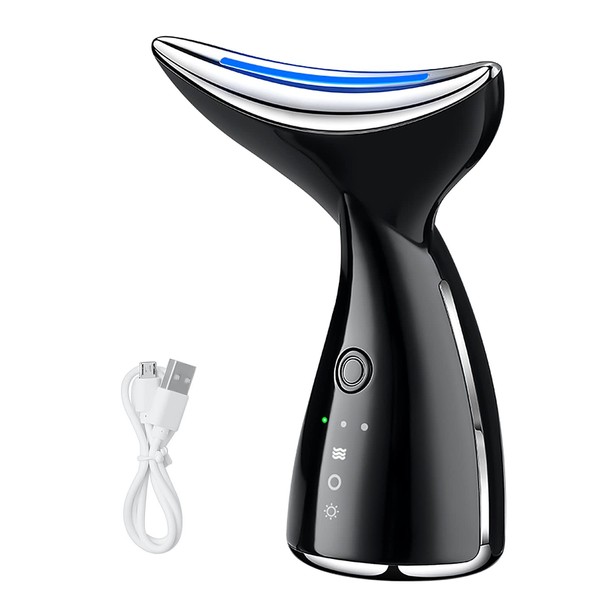 kyaoayo Face Massager Against Wrinkles, Wrinkle Device with 3 Modes, Electric Face Beauty Meter Face Device for Skin Tightening and Lifting, Skin Rejuvenation Beauty Device (Black)