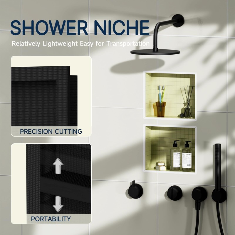 Homevacious 16" x 26" XPS Shower Niche Ready for Tile
