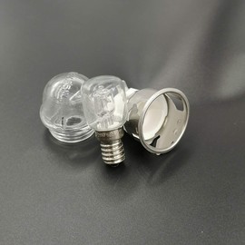 Meter Star CE Certification E14 High Temperature Resistance 500 ° C 250V 25W Oven Lamp,Round Head Glass Cover Resistant to High Temperature,Oven Lamp Holder,Oven Lighting Ceramic Lamp Head 2501 Kit