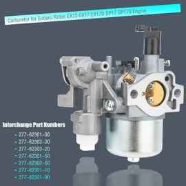 EX17 Carburetor for Subaru Robin 6.0HP EX17 EX17D EX170 EX170D SP170 SP17 EX13 Engine Replace 277-62301-60 277-62301-30 Carb by TOPEMAI