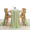10 Feet Sage Green Chiffon Table Runner 2 Pieces 27x120