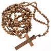 20 Decade Wood Rosary Catholic 7mm Brown Beads Corded St