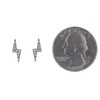 Sterling Silver Lightning Bolt Mini Stud Earrings, 925 Purity Cute