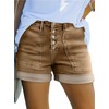 Sidefeel Womens Jean Shorts Casual High Waisted Stretchy Buttoned Folded