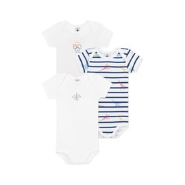 Petit Bateau Baby A0DEH Us Short Sleeve Bodysuits, Variant 1, 3 Years (Pack of 3)
