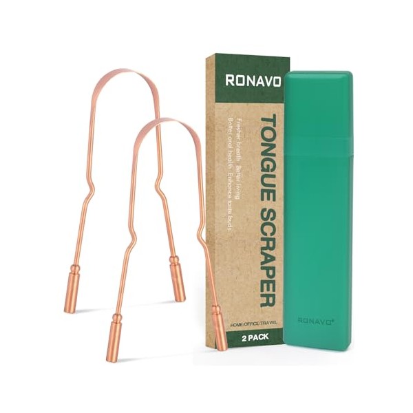 RONAVO RONAVO Copper Tongue Scraper for Adults (2 Pack), 100%