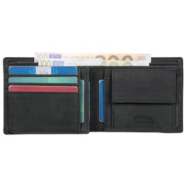Benthill Men's Leather Wallet - Wallet with RFID Protection - Slim Wallet for Men - Genuine Vintage Leather Wallet, Black (H)