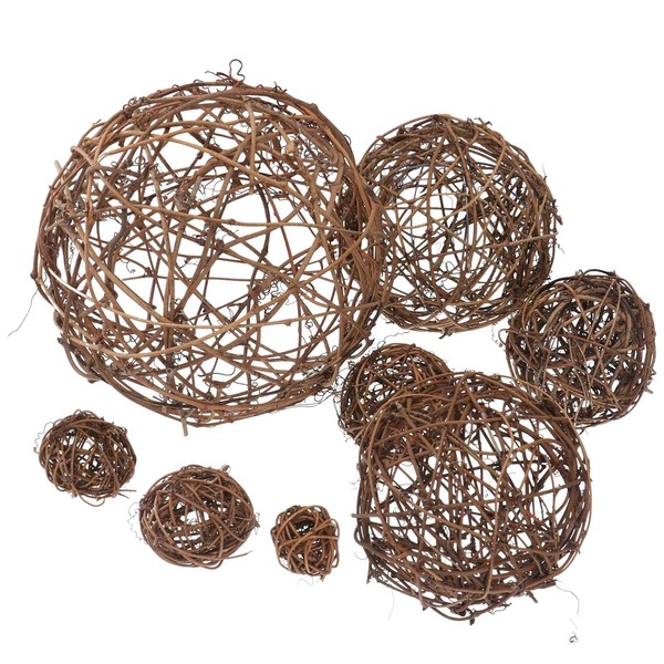 Happyyami 8 Pieces Rattan Balls Rattan Balls Craft Vase Filler