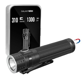 Galaxyman EDC Rechargeable Flashlight, 310m Throw 1300 High Lumens LED Pocket Flash Light with Magnetic Base, Compact Waterproof Small Powerful Light for Home, Camping, Emergencies-Black