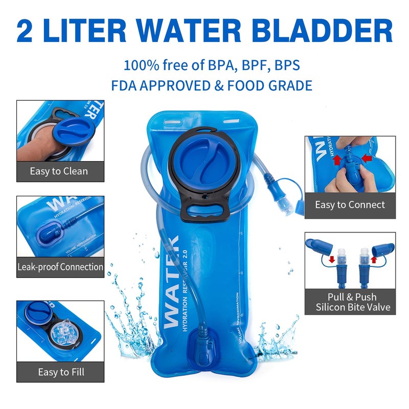 Hydration Backpack Pack with 2L Water Bladder 18L Hiking Backpack