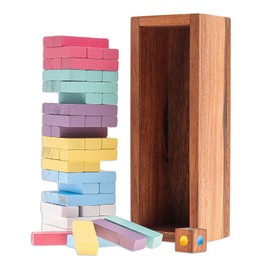 NOVICA Artisan Handmade Wood Puzzle Raintree Stacking Multicolor Thailand Chess Sets Games Puzzles [10.75in H x 3in W x 3in D Pieces 0.6in H x 3in W x 1in D Box 11.5in H x 3.7in W x 3.3in D 0.9in H X]