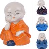 LUXCKY 4 Monks Figurine Statue Cute Little Monks Hear No