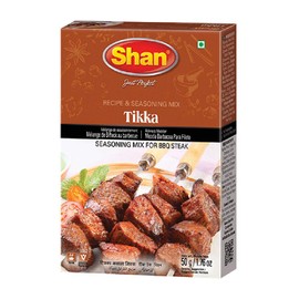 Shan Tikka Recipe and Seasoning Mix 1.76 oz (50g) - Spice Powder for Traditional Style BBQ Steak Mix - Suitable for Vegetarians - Airtight Bag in a Box