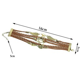 ysister Bracelet Potter Jewellery, Multi Strand Bracelets, PU Leather Bracelet with Golden Snitch Wings, for Men and Women, Adjustable Fashion Punk Braided Rope Bracelet, Vintage Bracelets, Metal