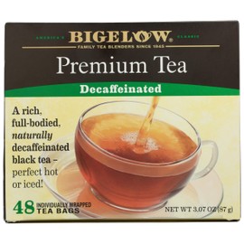 Bigelow 48 Count Premium Decaffeinated Blend Black Tea, Contains 48 Individually Wrapped Tea Bags, Decaf Tea