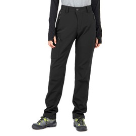 Wespornow - Pantalones de senderismo con forro polar para mujer, resistente al agua, para exteriores, con aislamiento suave, para invierno, color negro, talla XS