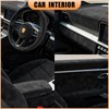 Black Suede Fabric Wrap for Car Interior, 17in x 70in