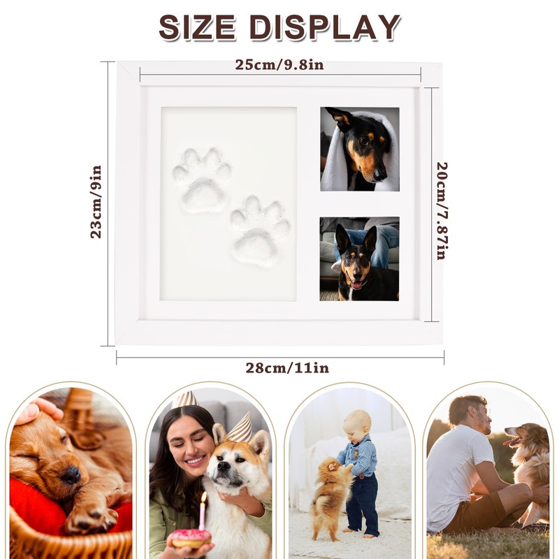 Pet Paw Print Photo Frame Kit with Clay - Dog