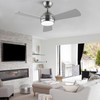 putroad 42 Inch Ceiling Fans with Lights, Modern Brushed Nickel