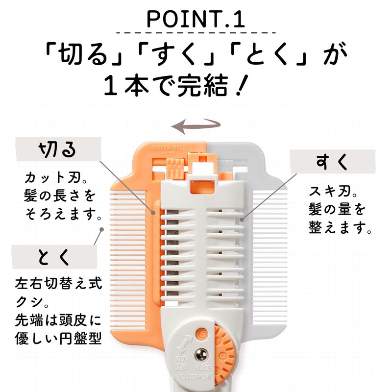 Two-Way Dial Hair Cutter (with combs) Orange MB-306