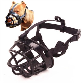 Umisun Basket Dog Muzzles-Soft Adjustable Breathable Mask Anti Biting Chewing Barking Training Dog Muzzle for Small Medium Large Dogs (Black, 6: Snout 15-17")