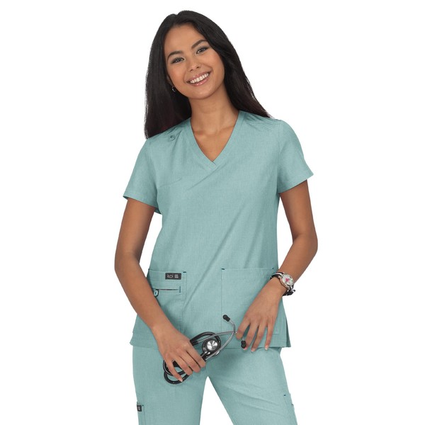 KOI Basics 373 Women's Becca Scrub Top Heather Sage S
