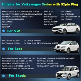 Radio Wiring Harness Cable, 52 pin Wiring for Volkswagen Skoda Jetta Polo Tiguan Golf Touran Passat Power/Speaker Connector/Wire Harness for Aftermarket Stereo Installation