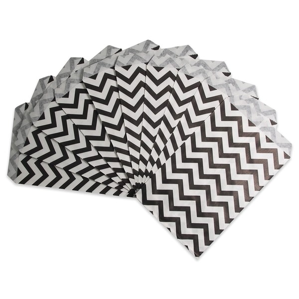 CuteBox Company 4" x 6" Chevron Pattern Flat Paper Gift Bags 100pcs for Retail, Packaging, Party Favors, Merchandise, Crafts, Handmade Goods, Arts and Crafts, Outdoor Events, Holidays, Weddings